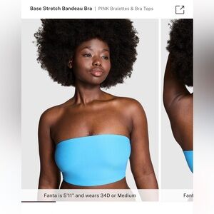 Victoria’s Secret micro rib bandeau in castaway blue